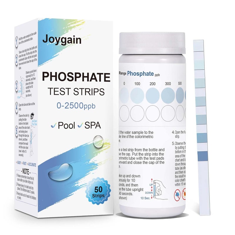 Joygain Phosphate Test Kit for Pool Hot-Tub: 50PCS Phosphate Test Strips Phosphate Pool Test for Hot Tub Spa Easy and Accurate to Dectect Phosphate Level - Image 1